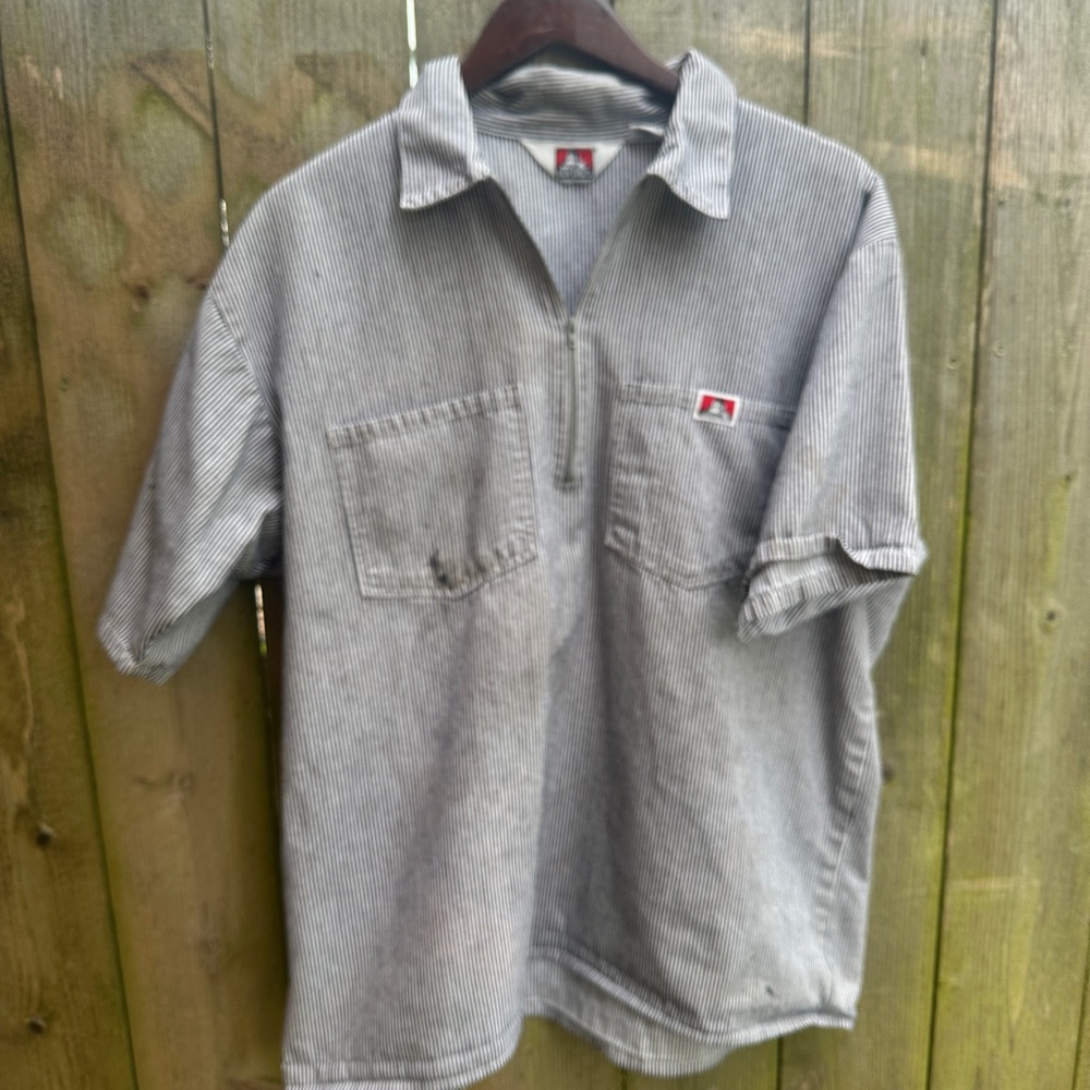 Vintage Ben Davis Hickory Stripe Quarter Zip XL